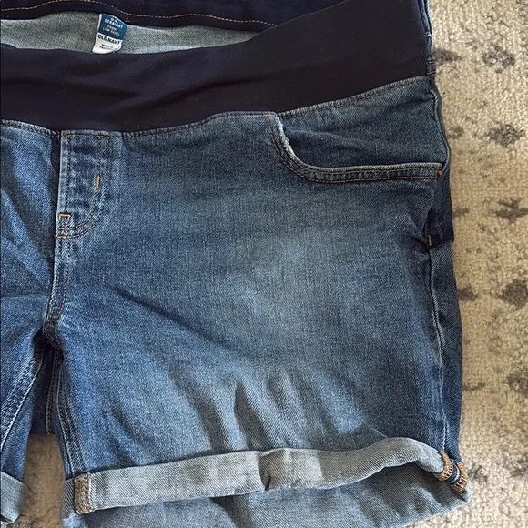 Denim Blue Women's Maternity Shorts - Picture 3 of 6